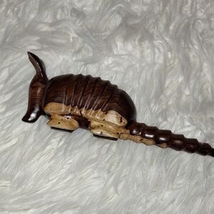 Handcrafted Wooden Armadillo Figurine